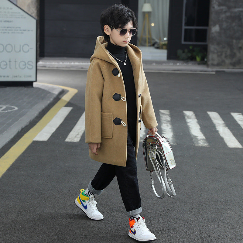 Boy Thickened Woolen Coat