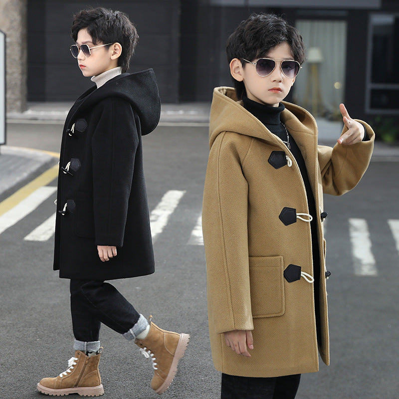 Boy Thickened Woolen Coat